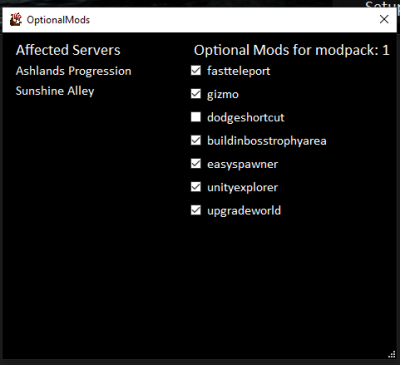 Optional Mods Interface